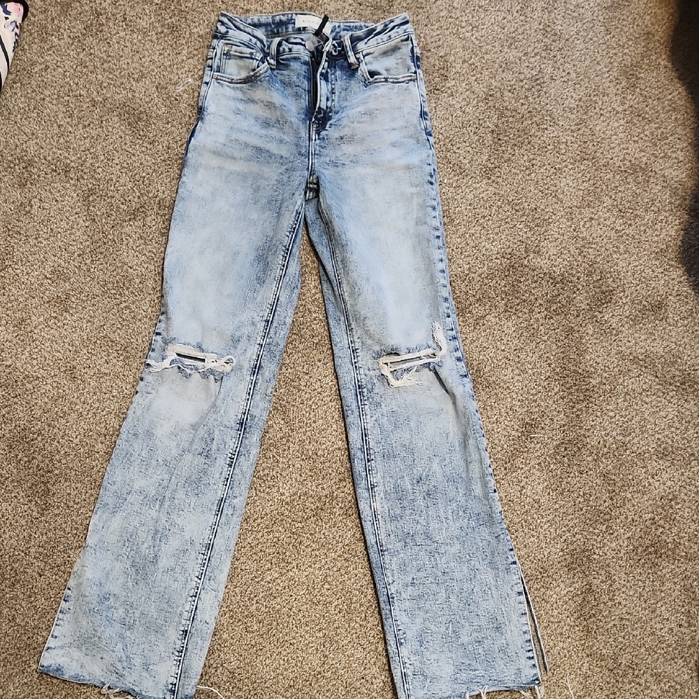 Risen Light Blue Distressed Women Jeans
